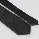 Black patterned tie and leather set T01-07-0103