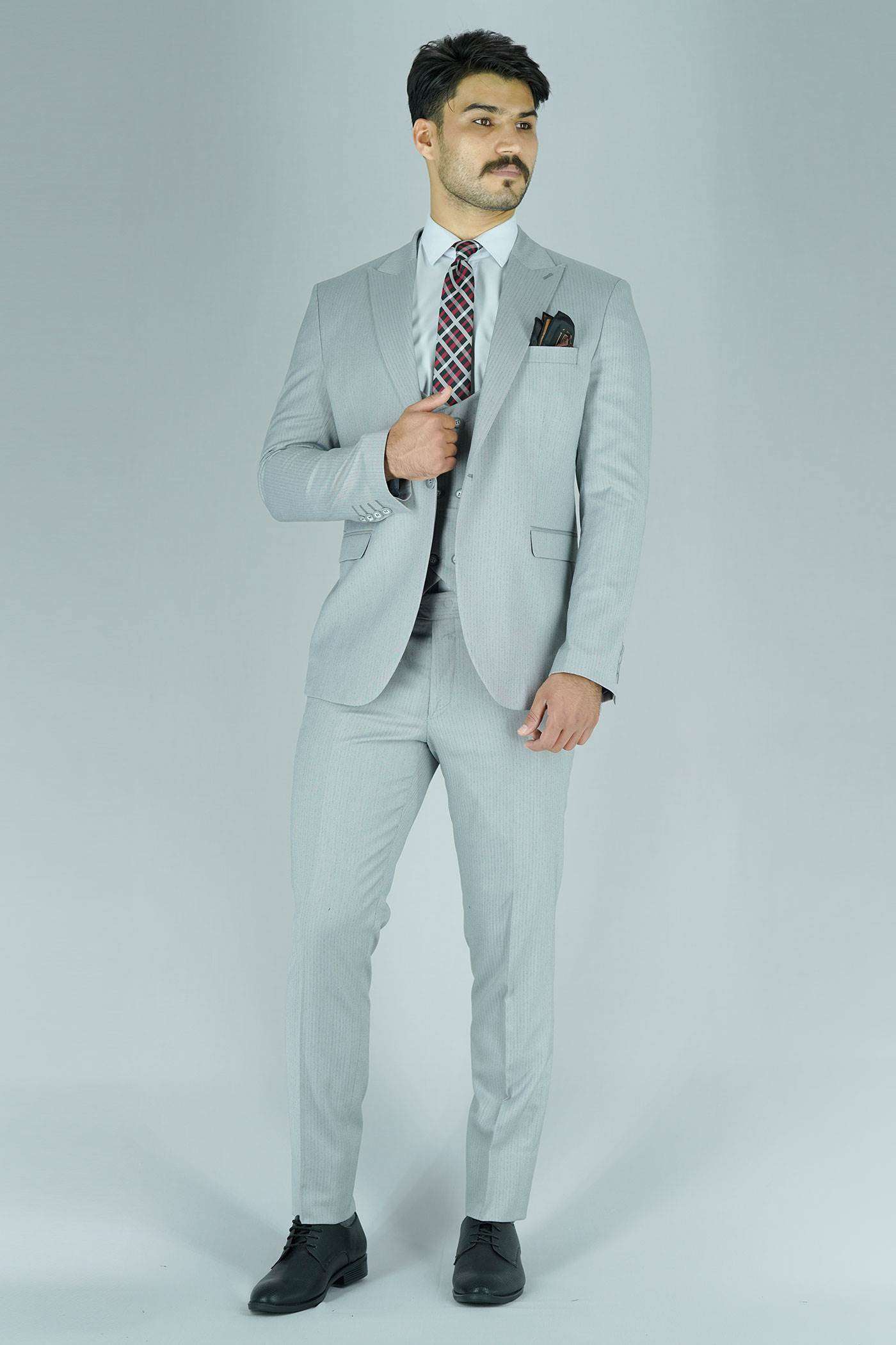 Mens striped suit faded
