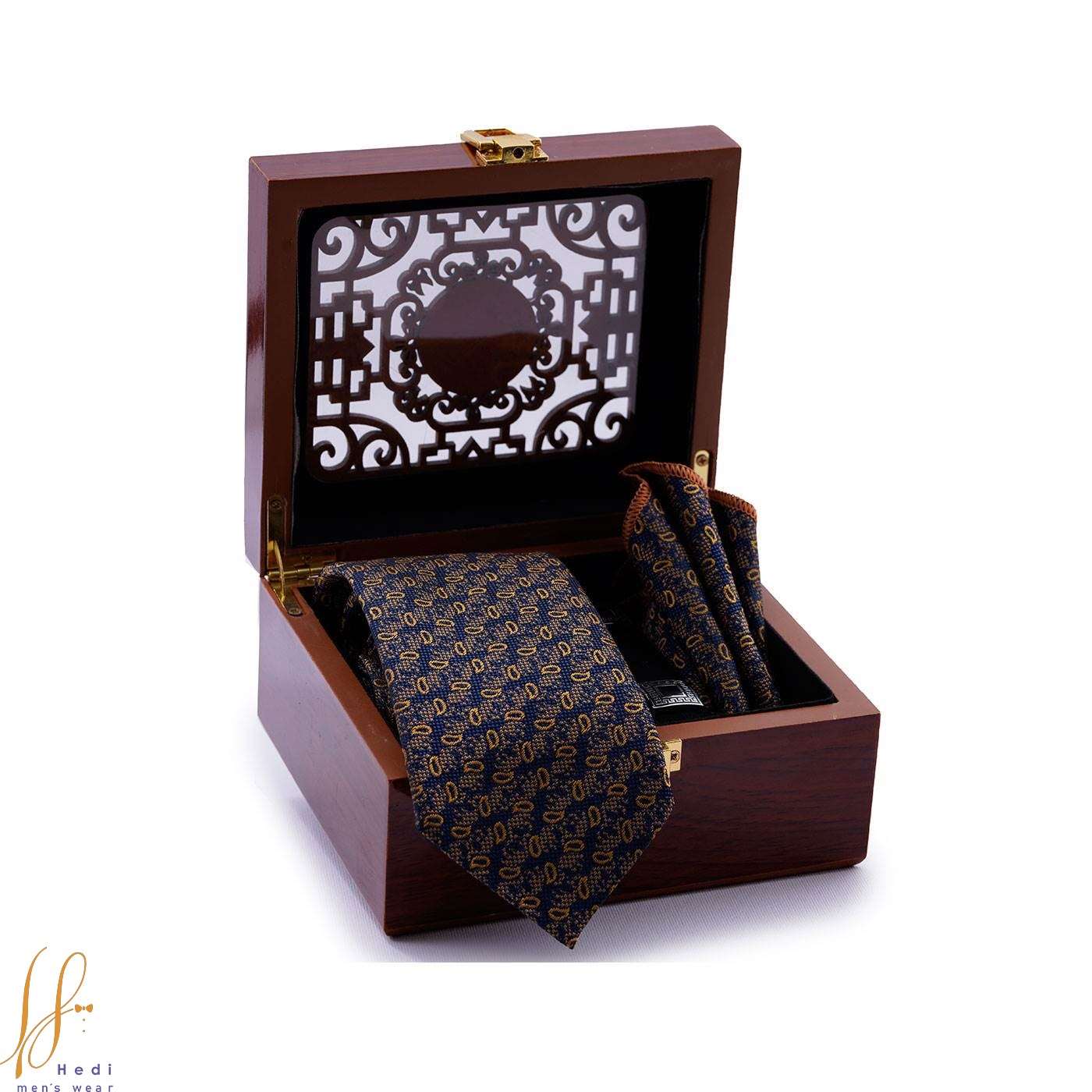 Tie and leather set of golden micro-crimson design code T01-07-1246B