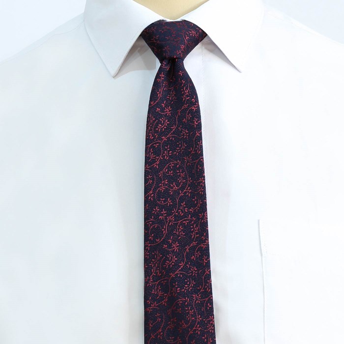 Tie and skin set of crimson crimson flower design code T01-07-1230B
