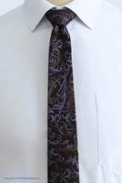 Tie and leather set of jasmine black flower design T01-07-0120